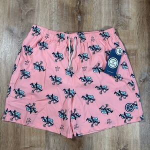 NEW LIFE IS GOOD Mens Large Coral Beach UPF 50 Lined Swim Shorts Trunks